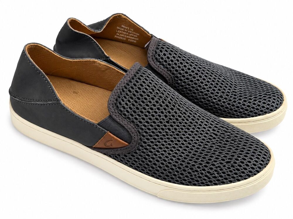 OluKai Grey Pehuea Slip On Sneakers Shoes Women’s Size 8.5 8 1/2